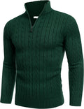 Men's Quarter Zip Slim Fit Mock Neck Sweater - Casual Knit Comfort