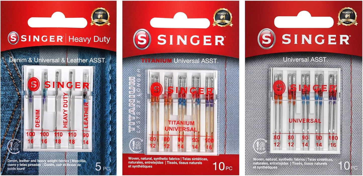 SINGER 25pc Needle Bundle for General & Heavy Duty Sewing