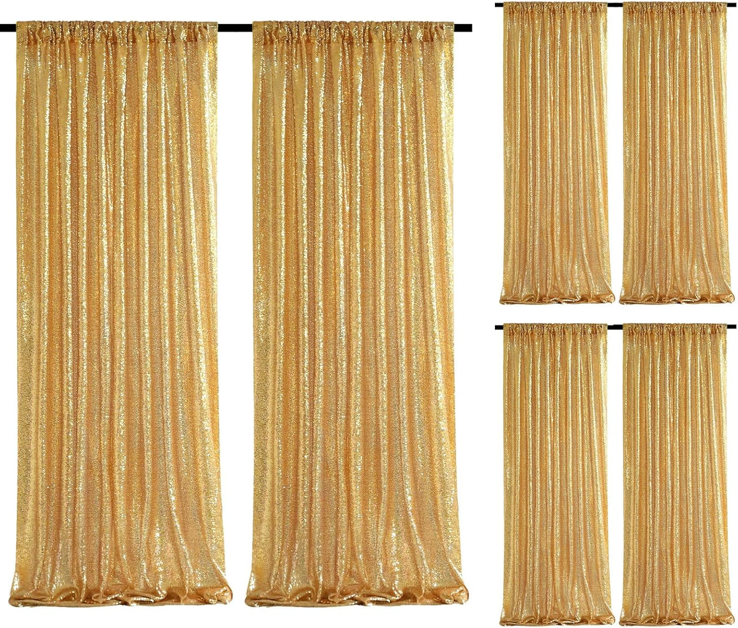 Gold Sequin Backdrop Curtains for Stunning Party Decorations
