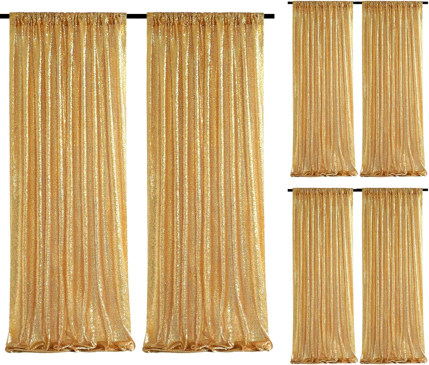 Gold Sequin Backdrop Curtains for Stunning Party Decorations