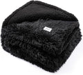 Waterproof Dog Blanket Black XL 85x57in - Calming Faux Fur Couch Throw