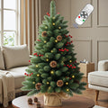 4ft Prelit Slim Pencil Christmas Tree with Warm White & Multi-Color