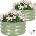 Round Raised Garden Bed 2x2x1ft Galvanized Planter Boxes - Safe Edge