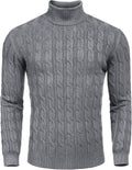 Men's Slim Fit Turtleneck Sweater COOFANDY - Twisted Knit Slim Cut