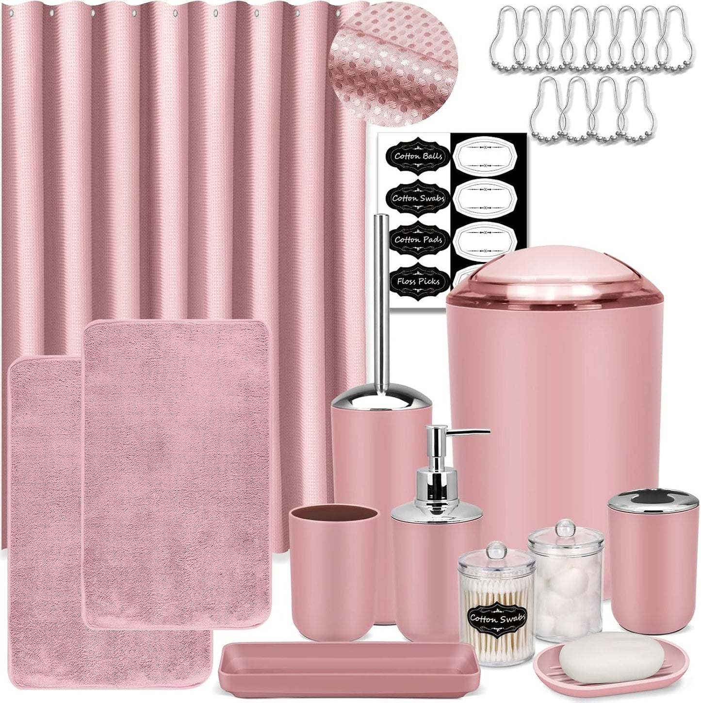 IMAVO Pink Bathroom Accessories Set for Stylish Decor
