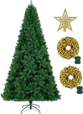 KTKDE 6ft Premium Artificial Holiday Christmas Tree - Full, Prelit