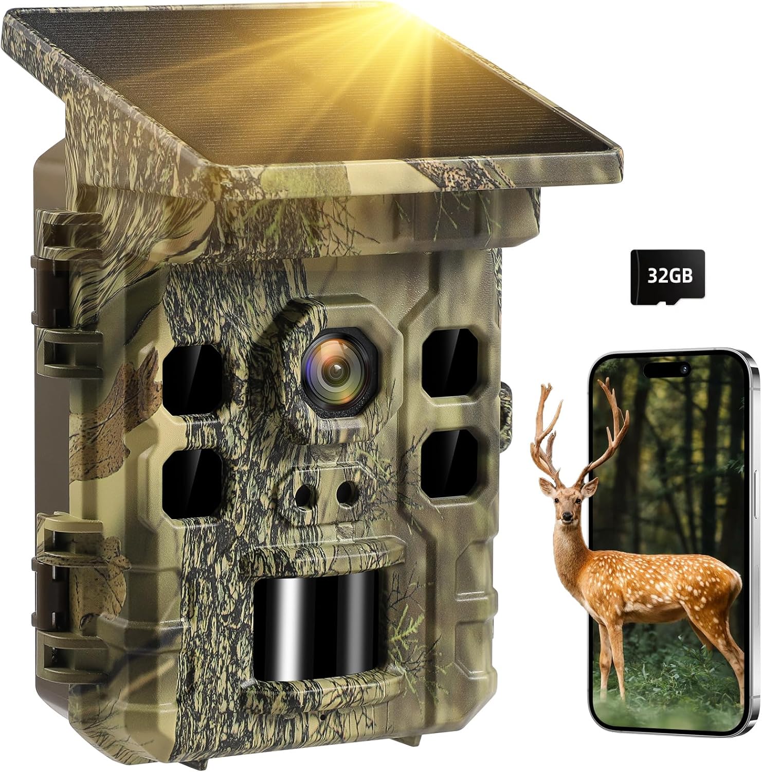 Ultra-Sharp 32MP Solar Trail Camera: Instant Motion Detection