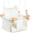 Canvas Baby Swing Seat Wooden Hanging Swing for Toddlers - Comfortable