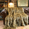 Luxury Golden Faux Fur Blanket for Cozy Comfort and Style