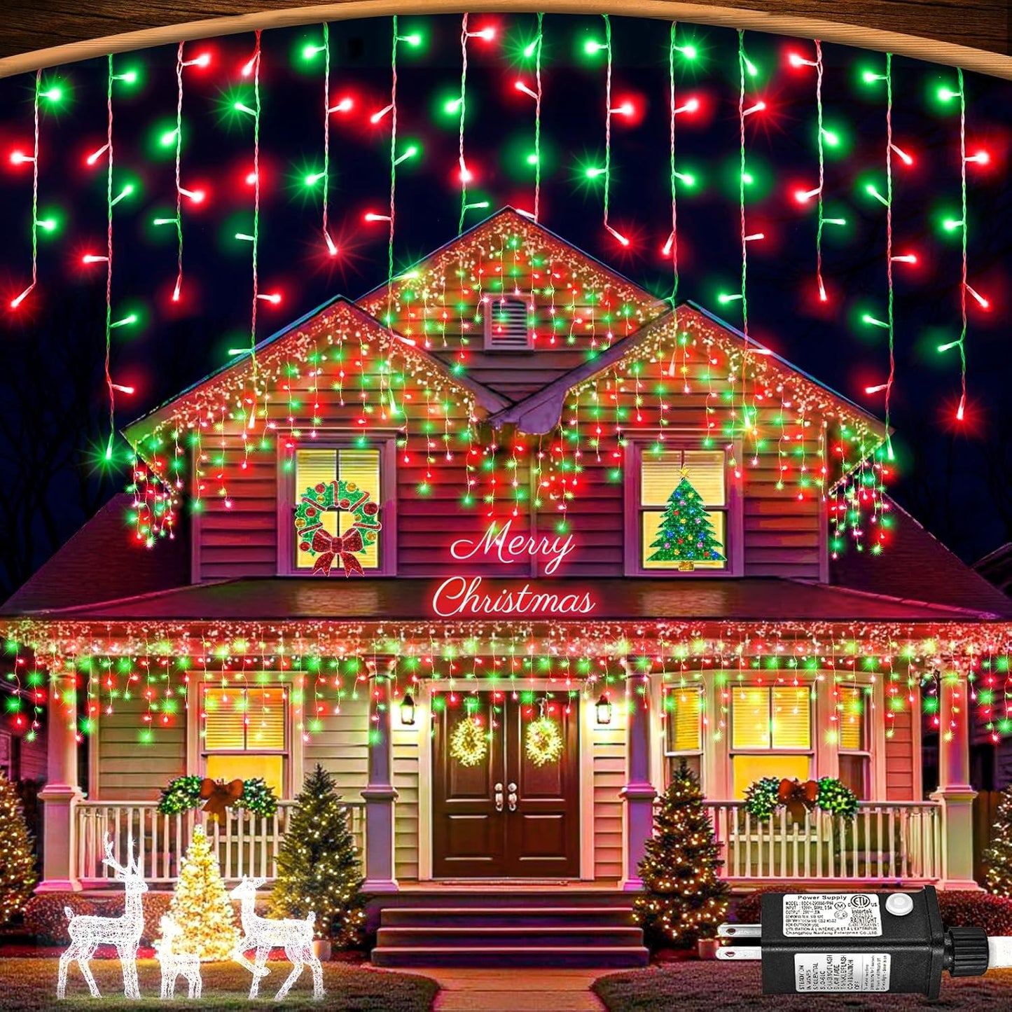 66ft Red and Green Christmas Lights for Outdoor Holiday Decor