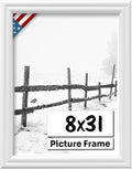 White 8x31 Picture Frame.75 in Wide - Classic White Wall Frame