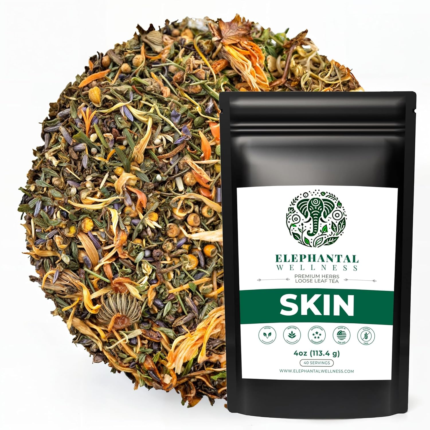 Elephantal Wellness Premium Skin Herbal Tea for Radiance Support
