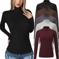 5 Pack Women's Mock Turtleneck Long Sleeve Tops for Everyday Wear