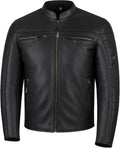 REVOLT Men's Motorcycle Jacket Natural Buffalo Leather - Durable CE