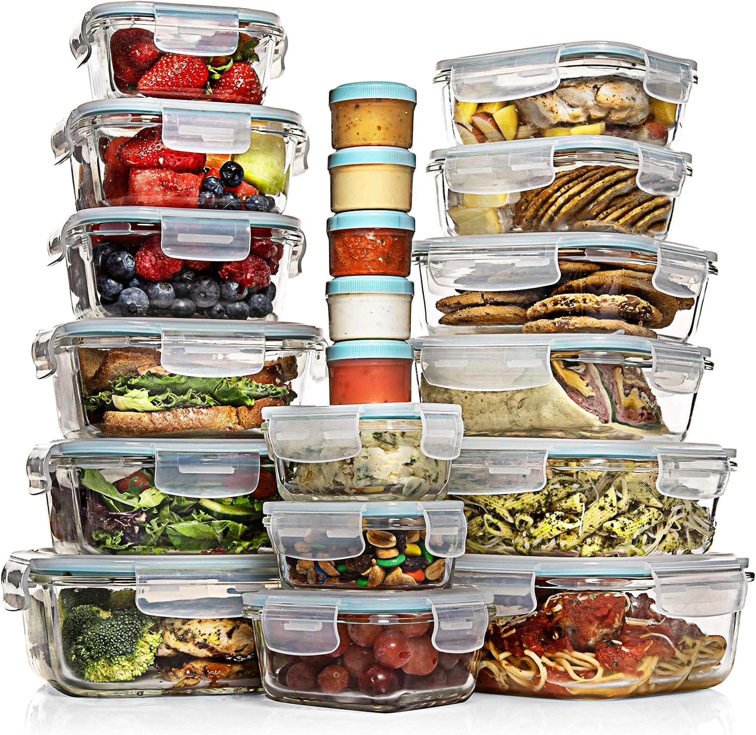 Razab 35 Pc Set Glass Food Storage Containers - Meal Prep Made Easy