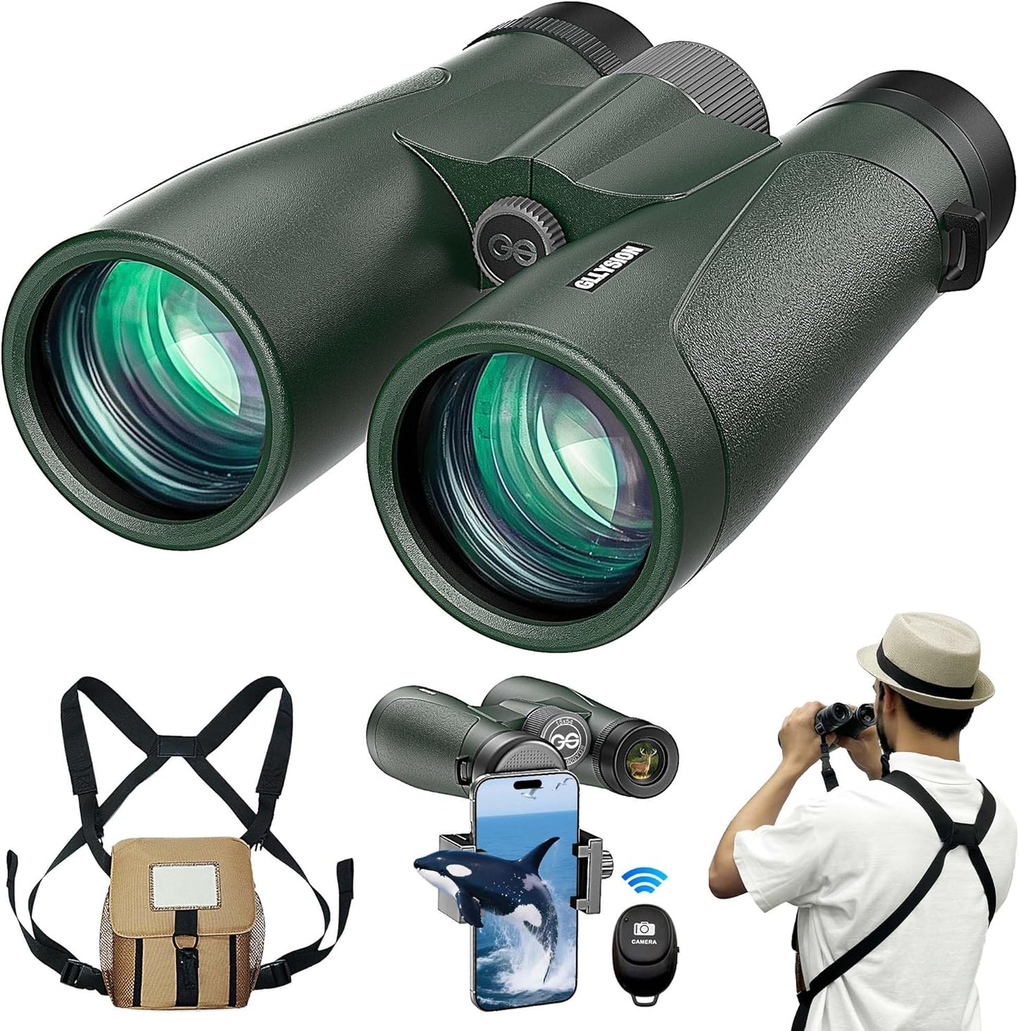 15x54 High Powered Binoculars for Adults - Waterproof & Bright