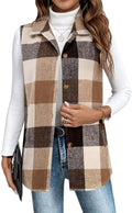 Stylish Womens Casual Sleeveless Flannel Vest for Fall 2025