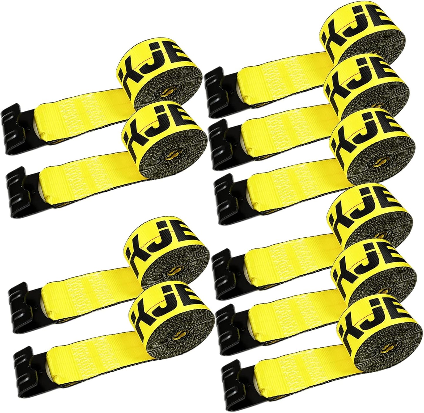 KJE 10 Pack Winch Straps 4 Inch x 30 Feet Heavy Duty Tie Down