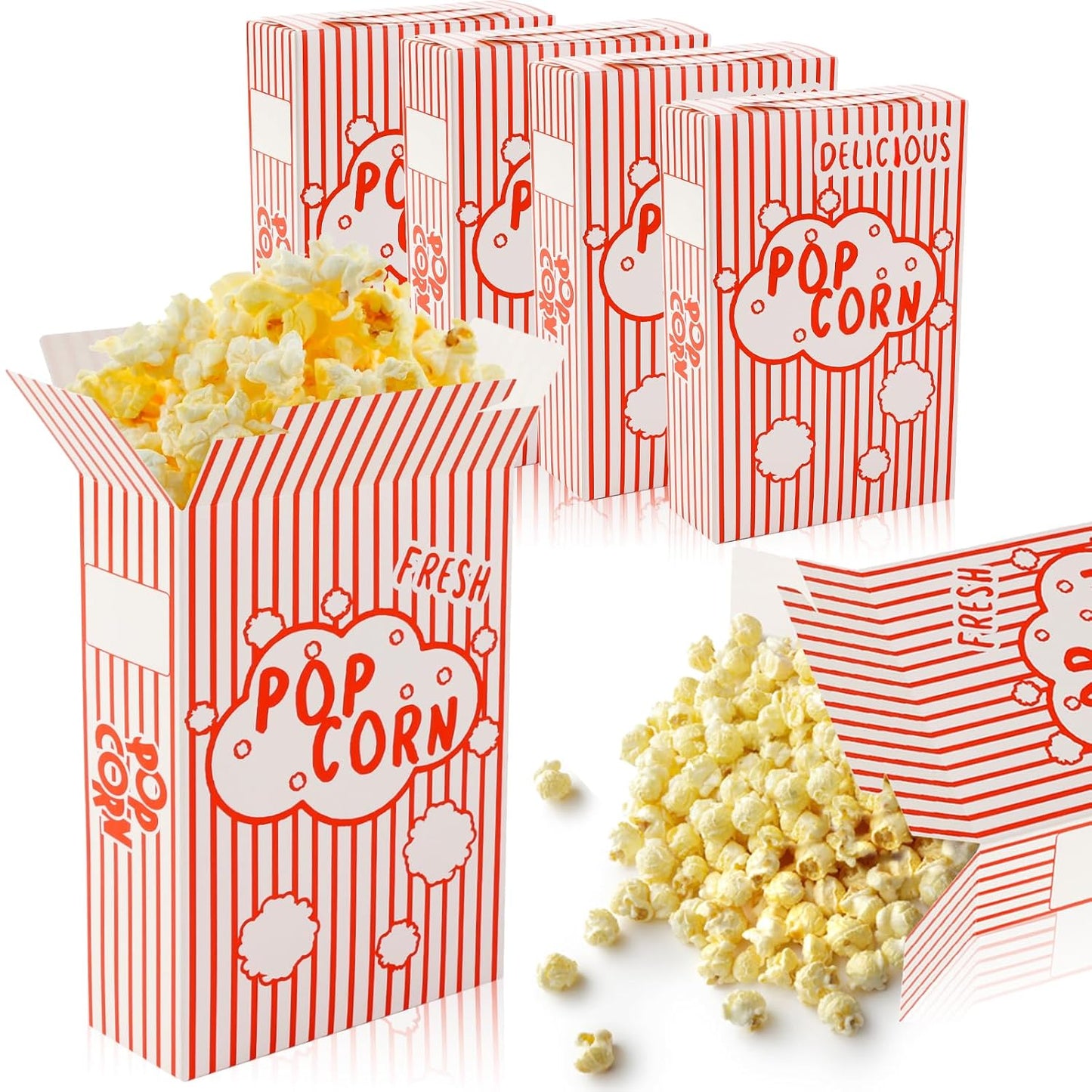 200Pcs Popcorn Boxes for Parties and Movie Nights - Fun Design