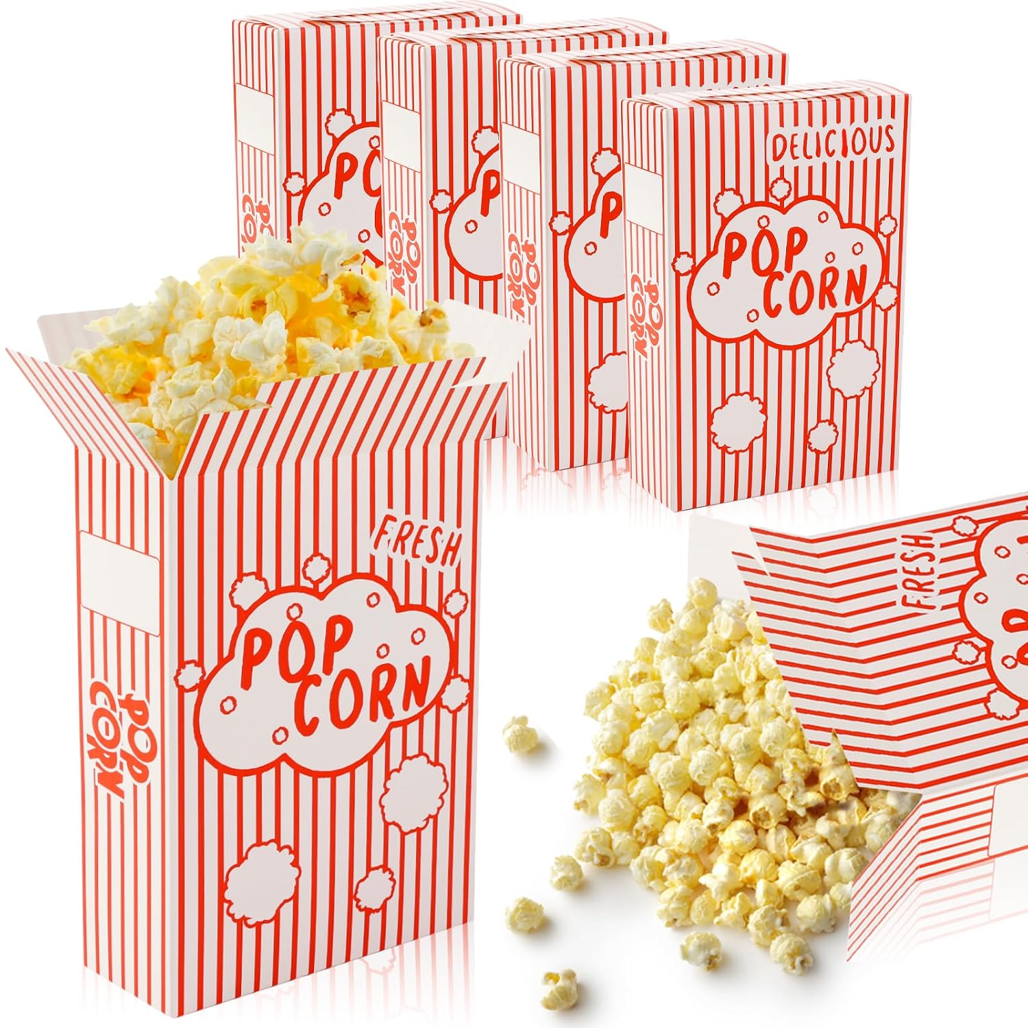 200Pcs Popcorn Boxes for Parties and Movie Nights - Fun Design