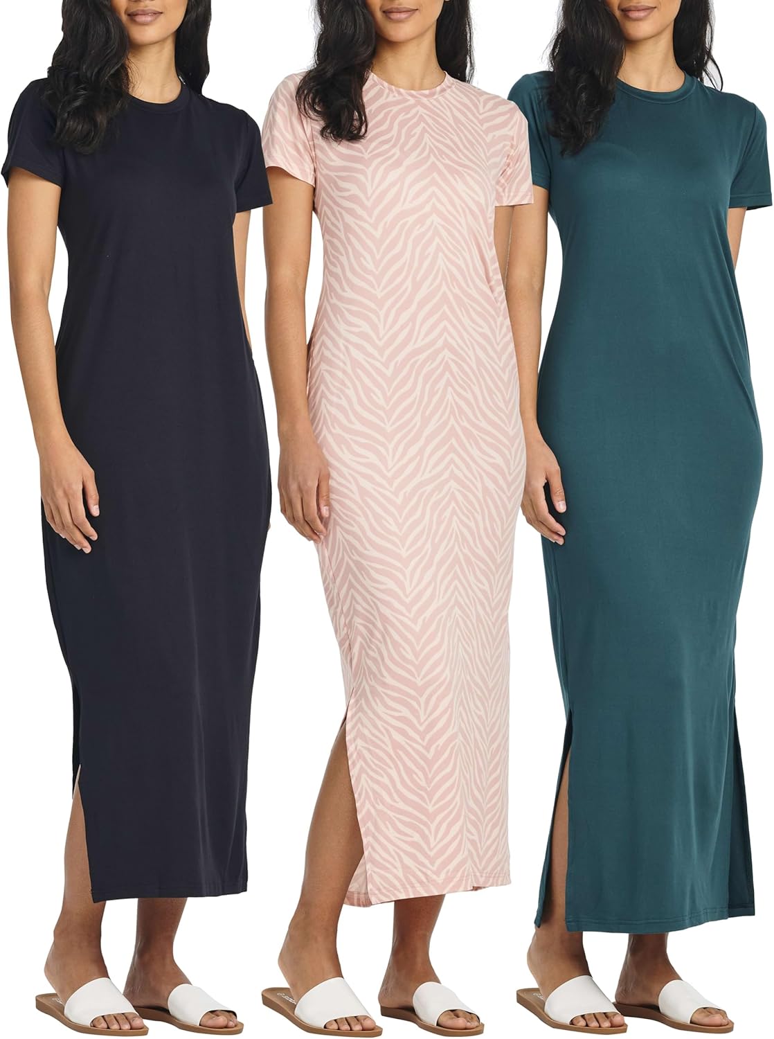 Stylish Women's Maxi Dresses with Slit - 3 Pack for Every Occasion
