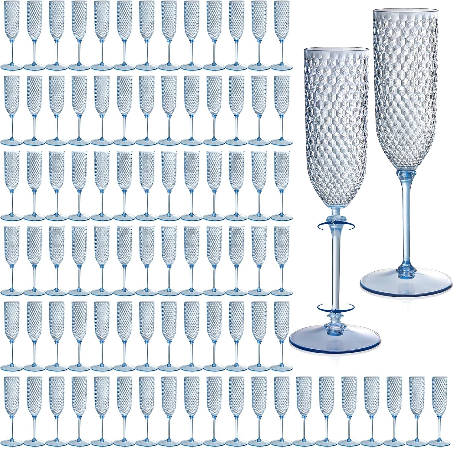 24 Pack Pink Detachable Champagne Flutes for Any Occasion