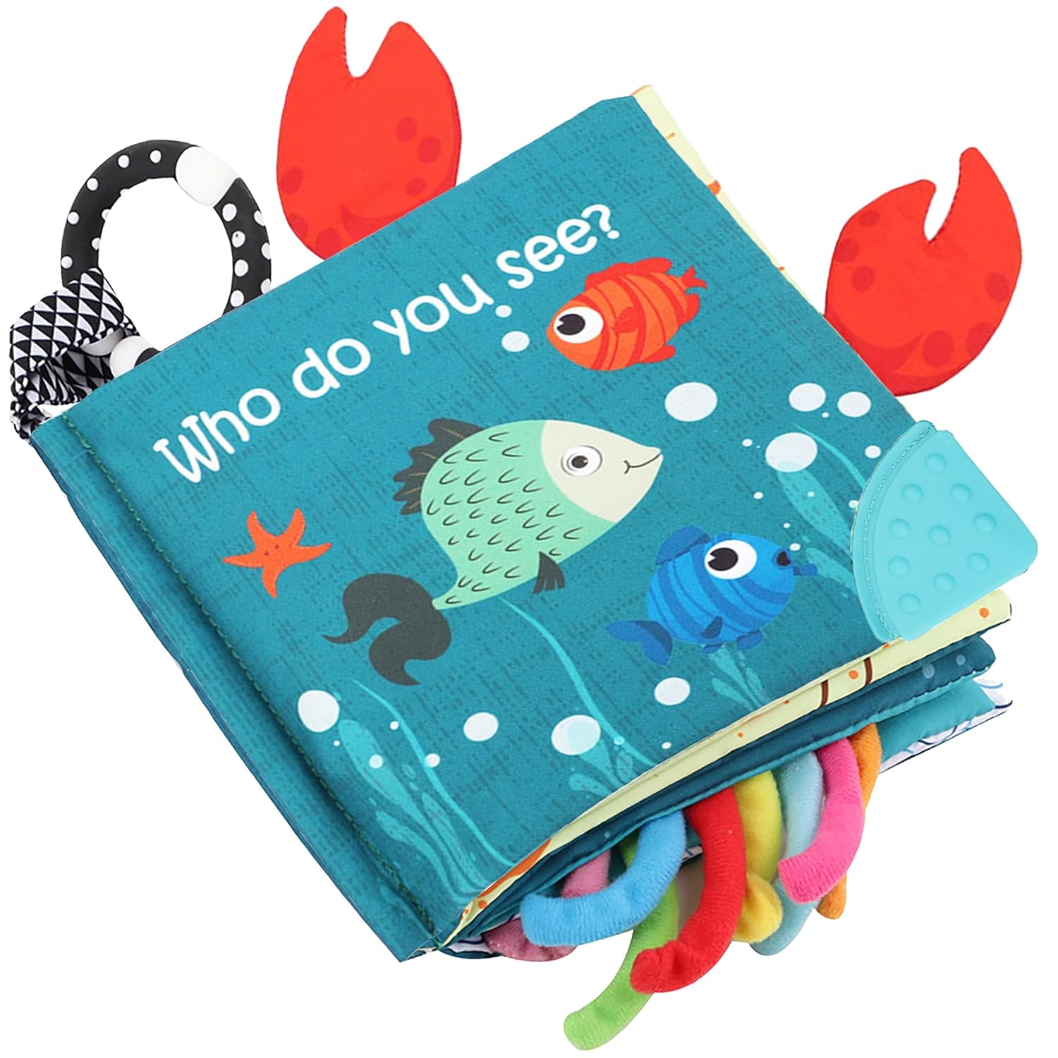 Interactive Ocean Cloth Book for Early Learning, Ages 0-18 Months