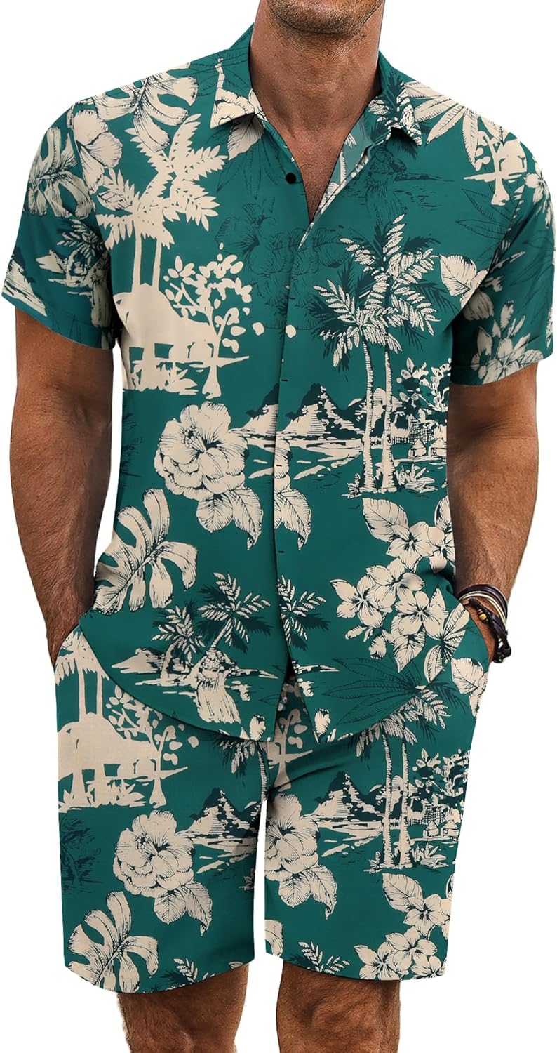 COOFANDY Men's Summer Beach Outfits for Vacation and Relaxation