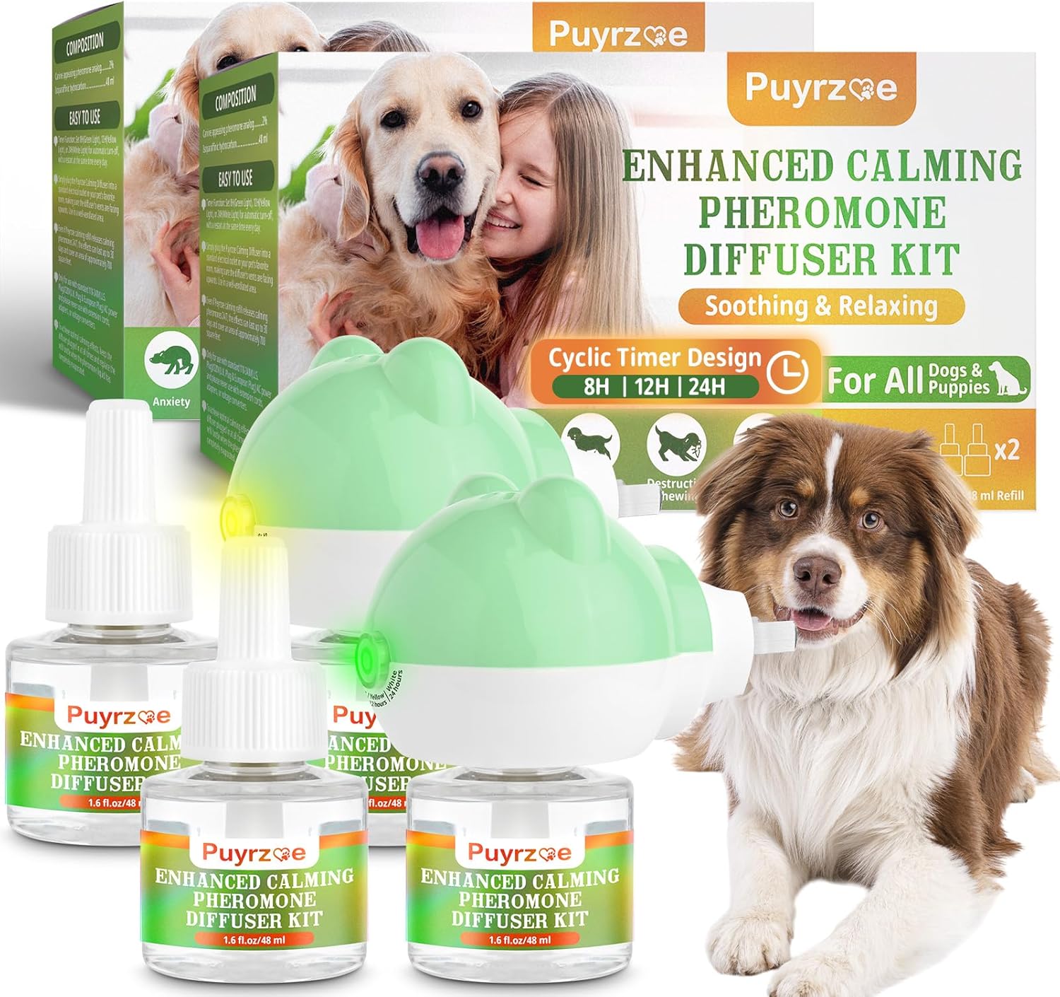 Dog Calming Diffuser with Three Timing Functions for Stress Relief