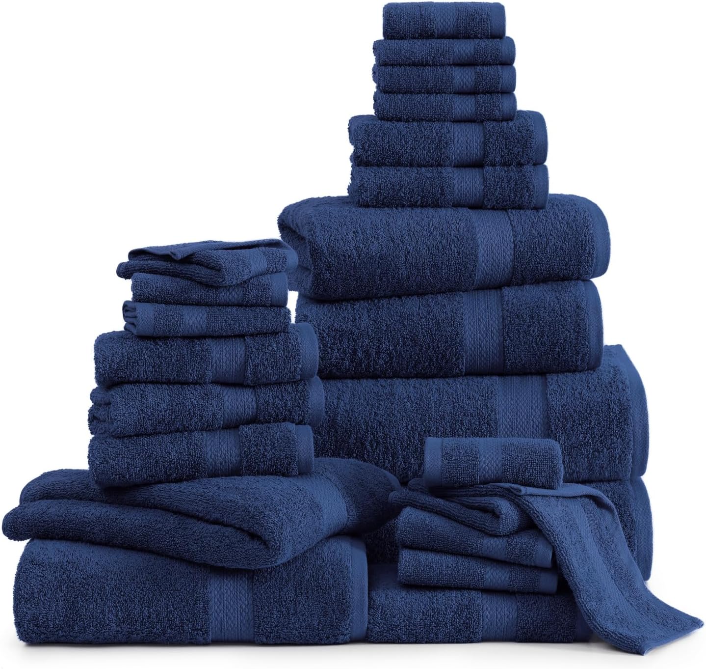 Lane Linen 24-Piece Cotton Towel Set - Soft, Absorbent & Fluffy