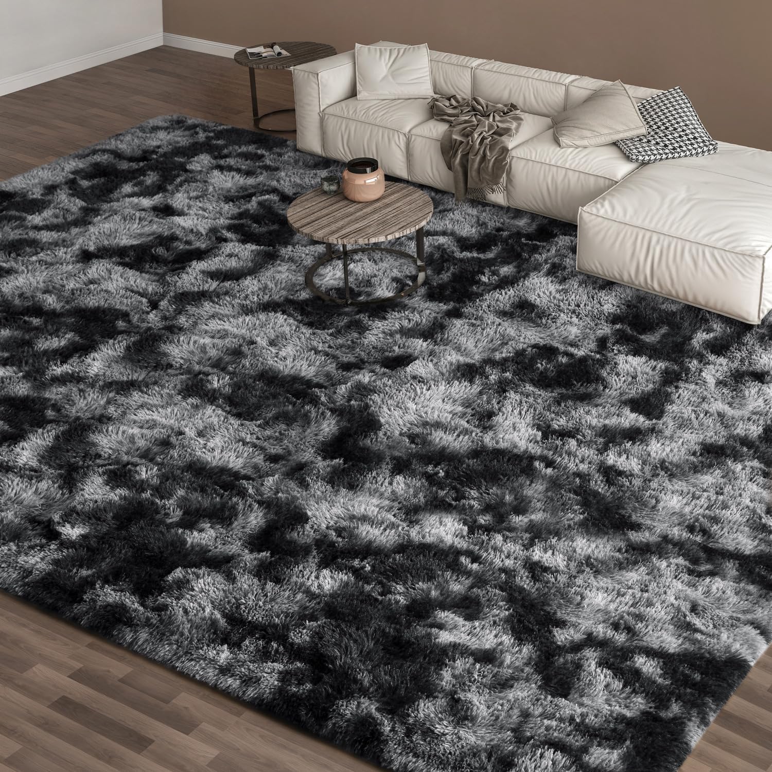 EVOIONOS 7x10 Fluffy Shag Area Rug for Living Room and Bedroom