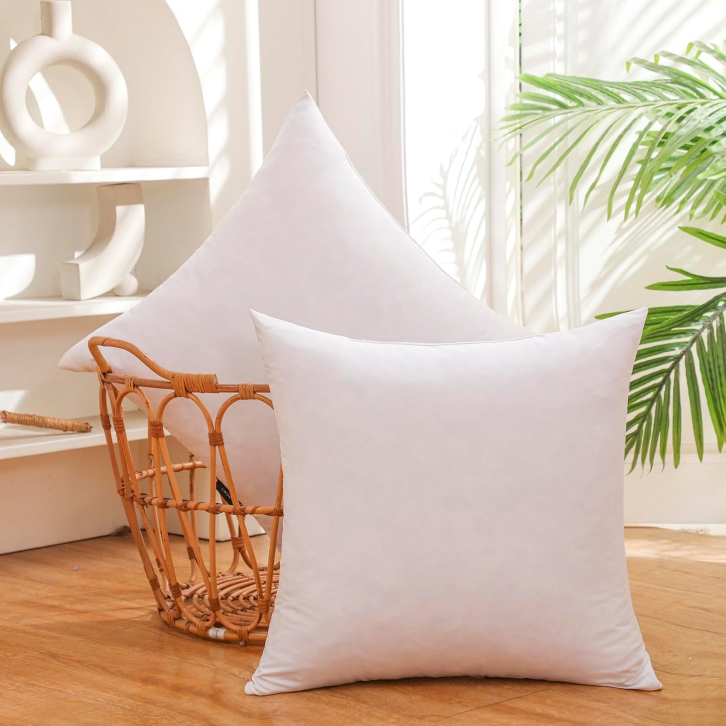 24x24 Inch Gold Goose Down Throw Pillow Inserts for Comfort
