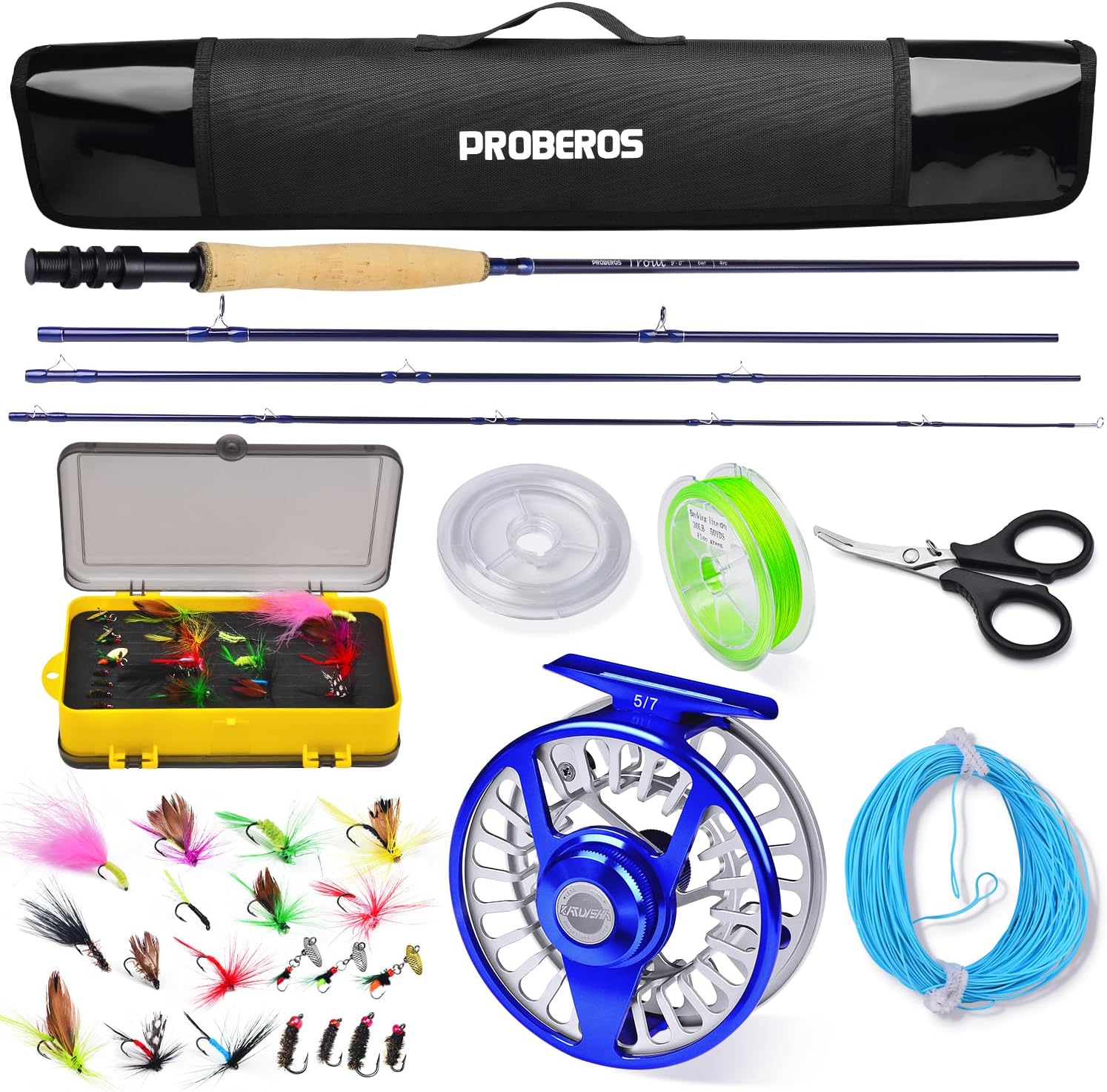 Fly Fishing Rod and Reel Combo - 4 Piece Kit with Travel Case