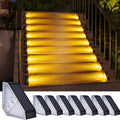Solar Step Lights for Outside 8 Pack - Triangle Stair Deck Lighting