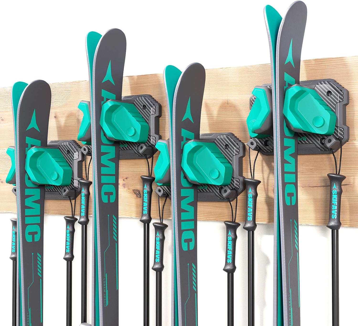 Damage-Free Ski & Snowboard Storage Rack Set by Skifavs