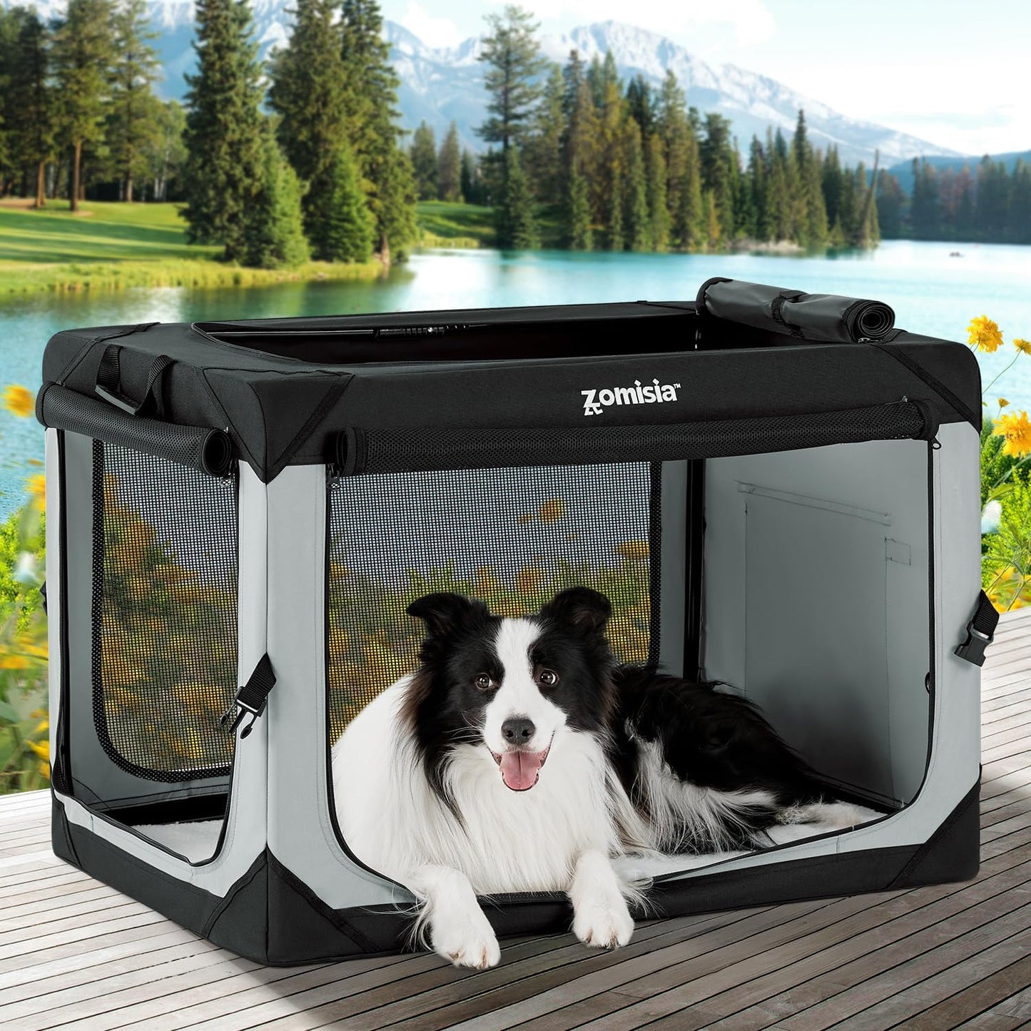 36 Inch Collapsible Dog Crate for Large Dogs - Portable Travel Crate