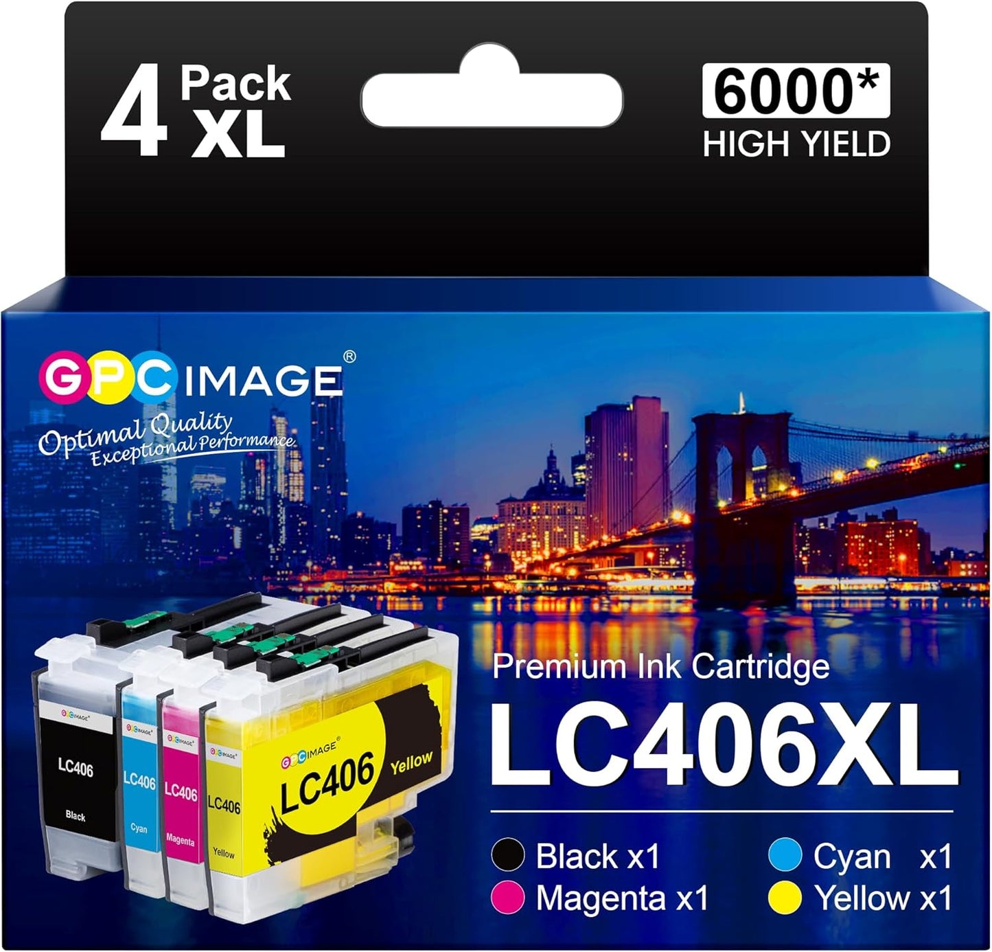 High Yield Ink for Brother Printers - 4 Pack
