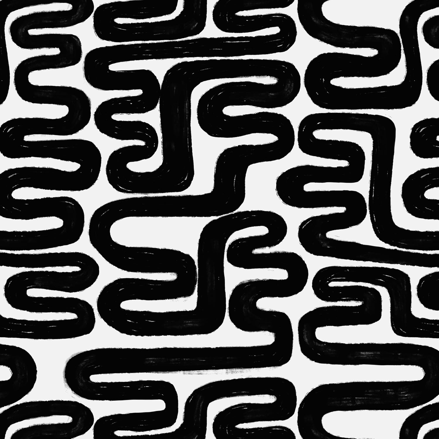 Peel and Stick Wallpaper Black and White Modern Geometric Design