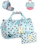 Overnight Trip Essentials Girls Gym Bag - Personalized Initial Duffel