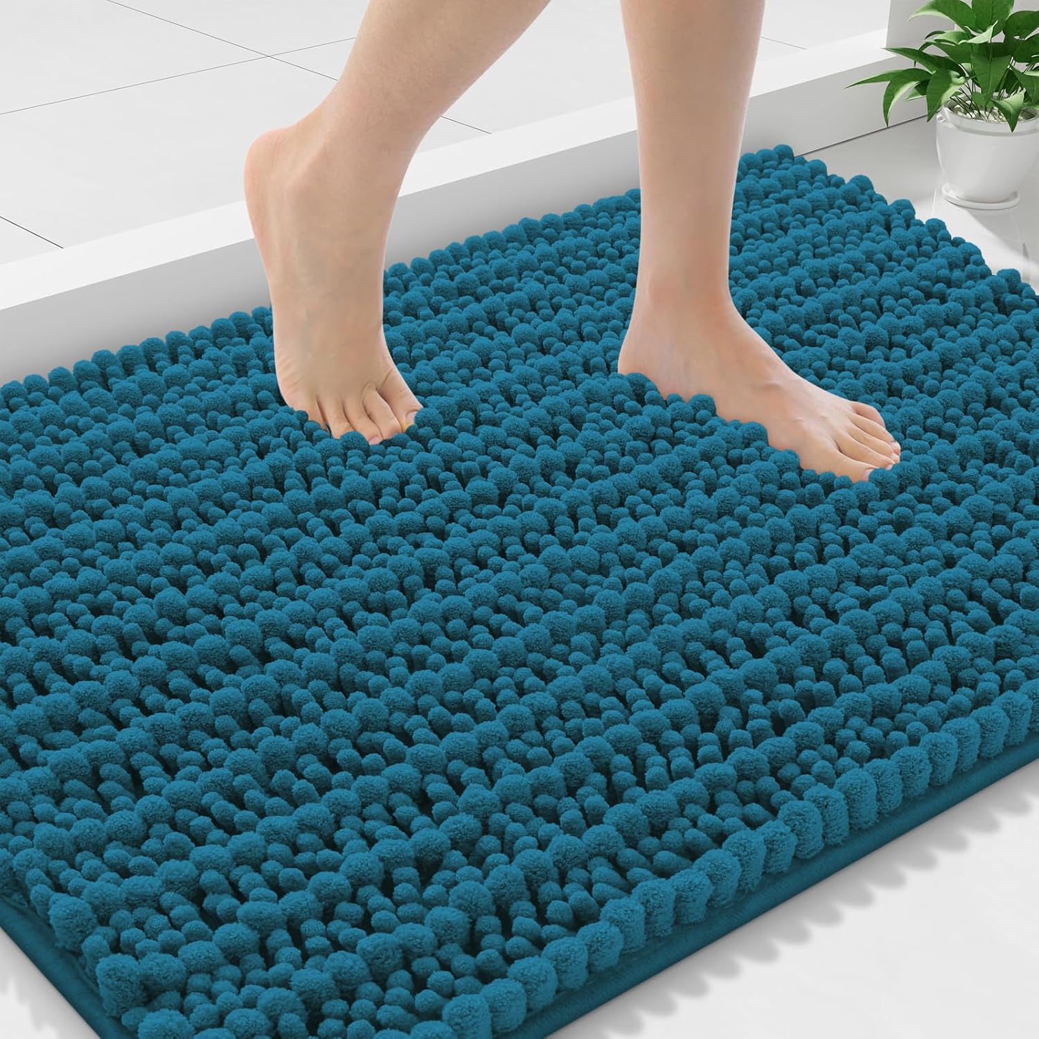 Smiry Bathroom Rugs Mat 36x24, Soft Chenille Non-Slip Mats