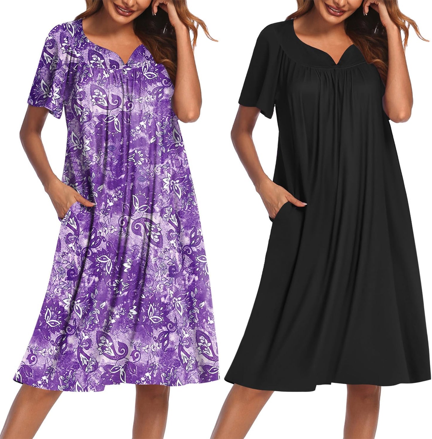 Ekouaer House Dresses for Women with Pockets - Floral Mumu