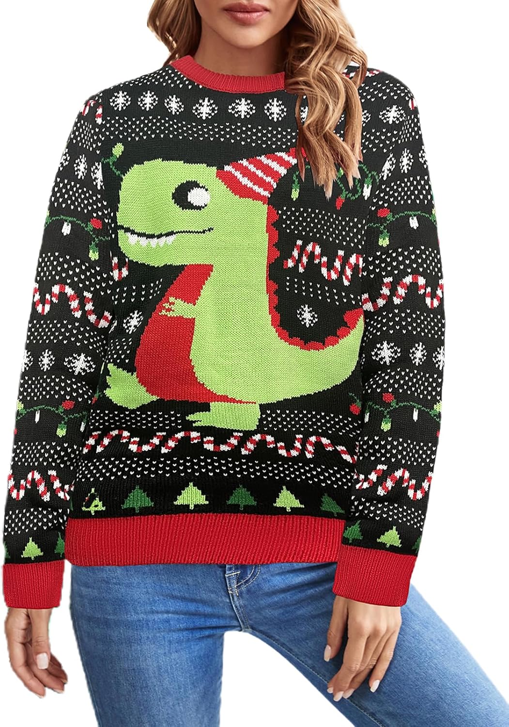 Ugly Christmas Sweater for Women - Funny Knit Pullover Top