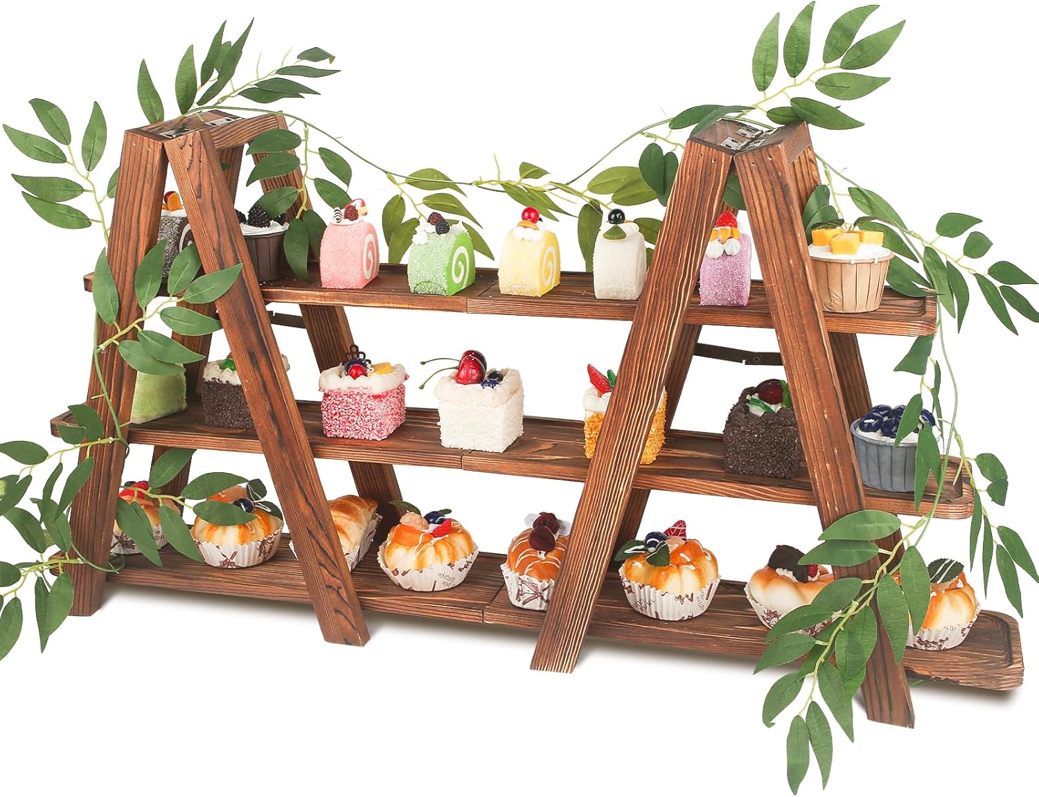 Wooden 3-Tier Cupcake Stand for Elegant Party Displays