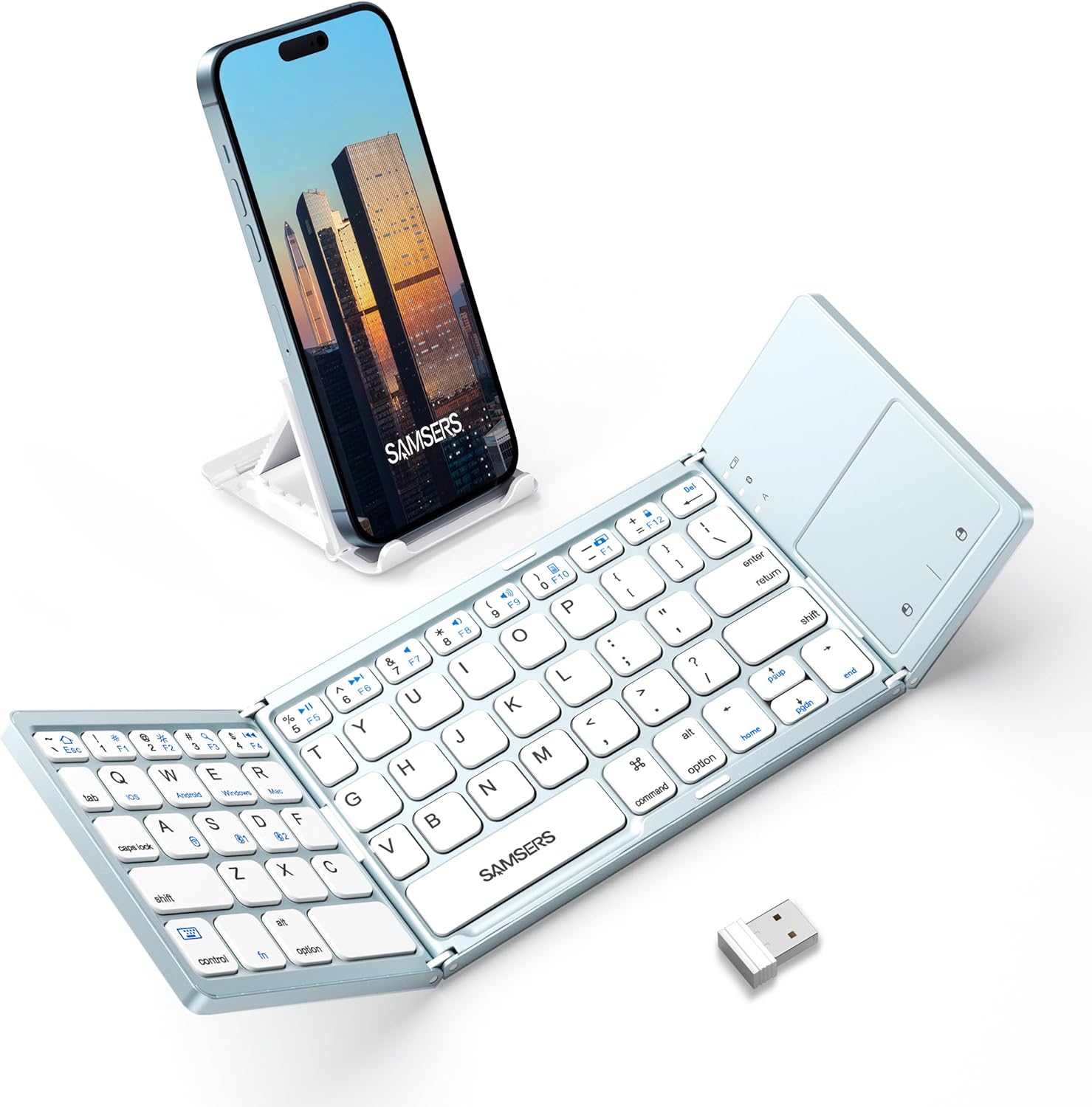 Samsers Foldable Bluetooth Keyboard - Dual-Mode Wireless Efficiency!