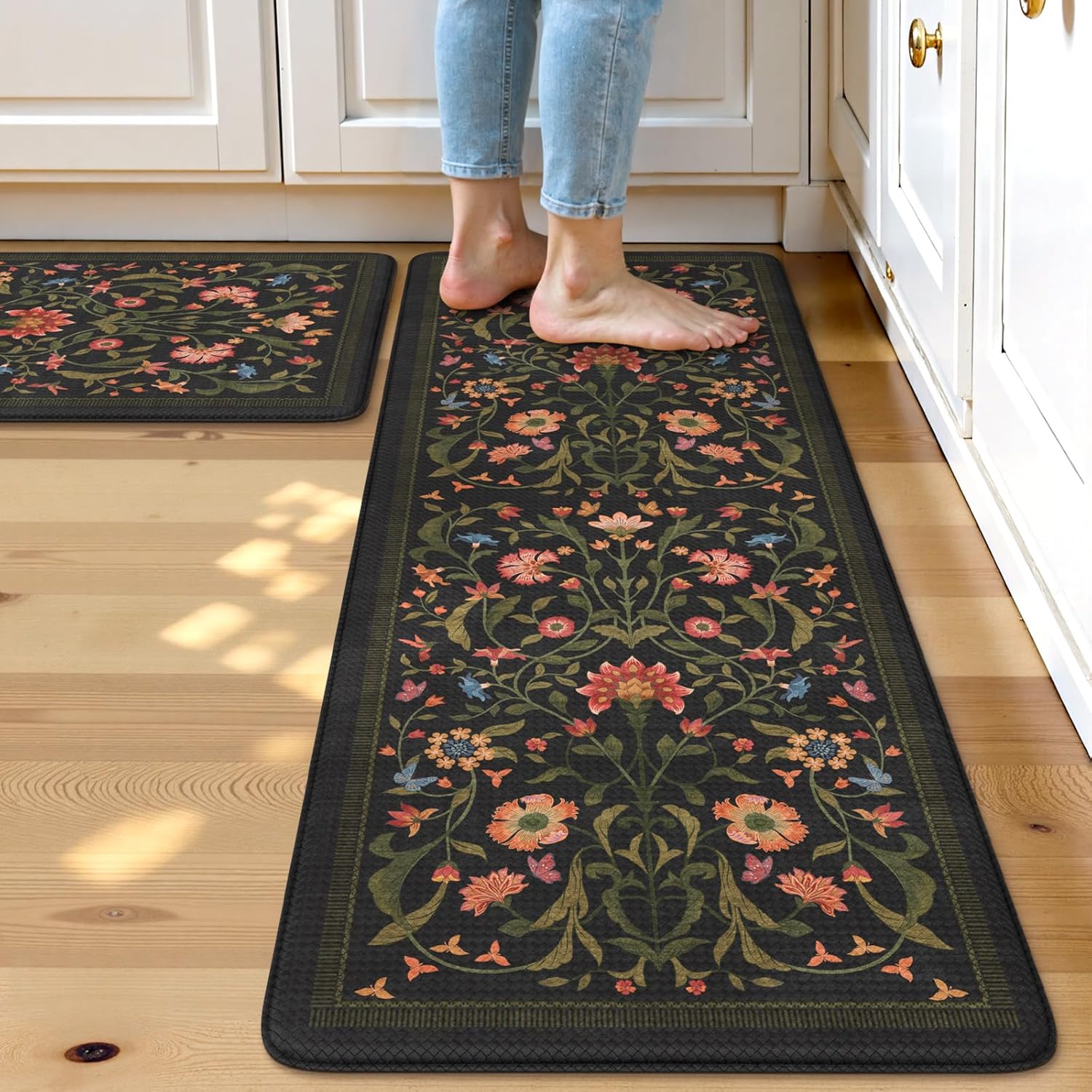 Collive Kitchen Mats for Floor 2PCS - Cushioned Anti Fatigue