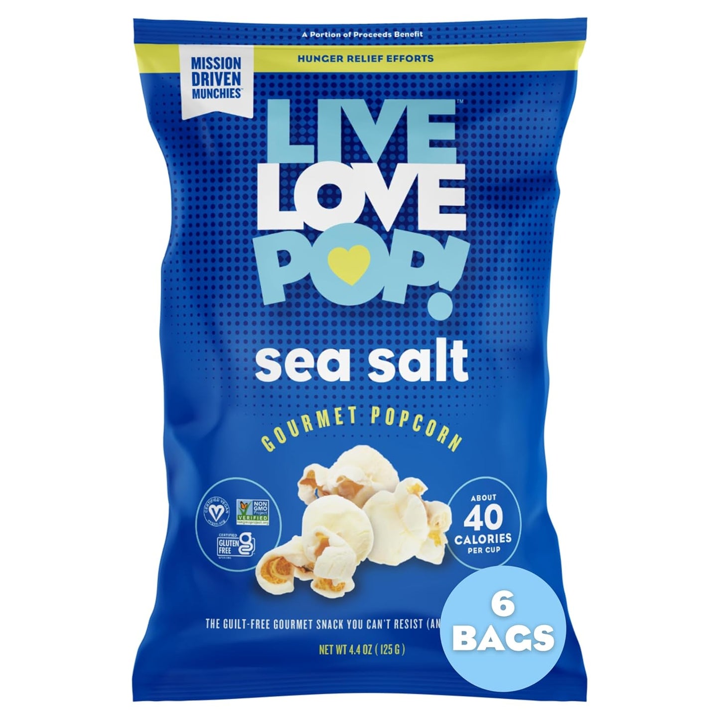 Live Love Pop Sea Salt Gourmet Popcorn - Healthy Snack Pack