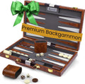 Large Backgammon Sets for Adults - Premium 15 in Travel Board