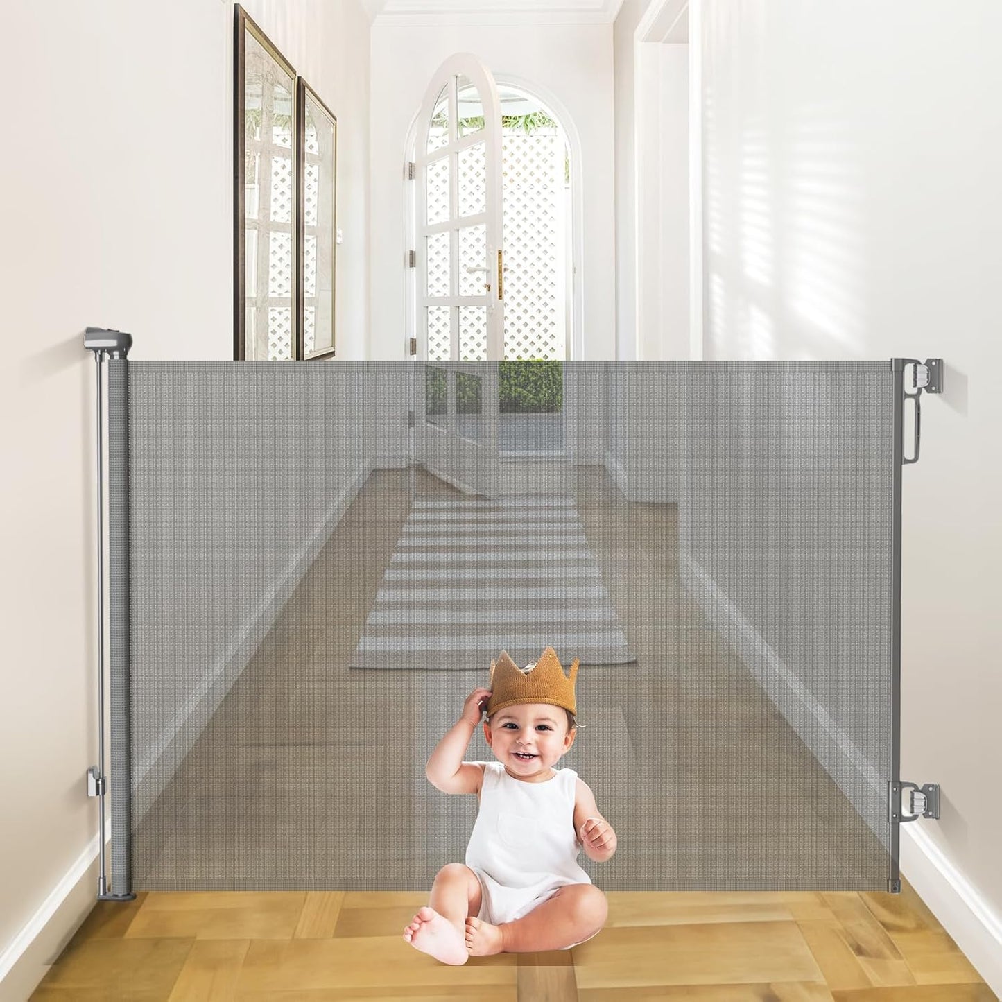Retractable Baby Gates Extra Wide for Stairs and Doorways