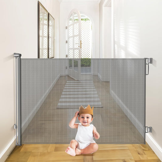 Retractable Baby Gates Extra Wide for Stairs and Doorways