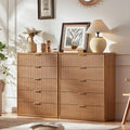 Fluted 5 Drawer Dresser - Modern Navy Blue Chest with Ample Storage